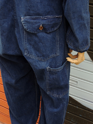 vintage 40's~ U.S.NAVY OVERDIER MFG. CORP DENIM ALLINONE